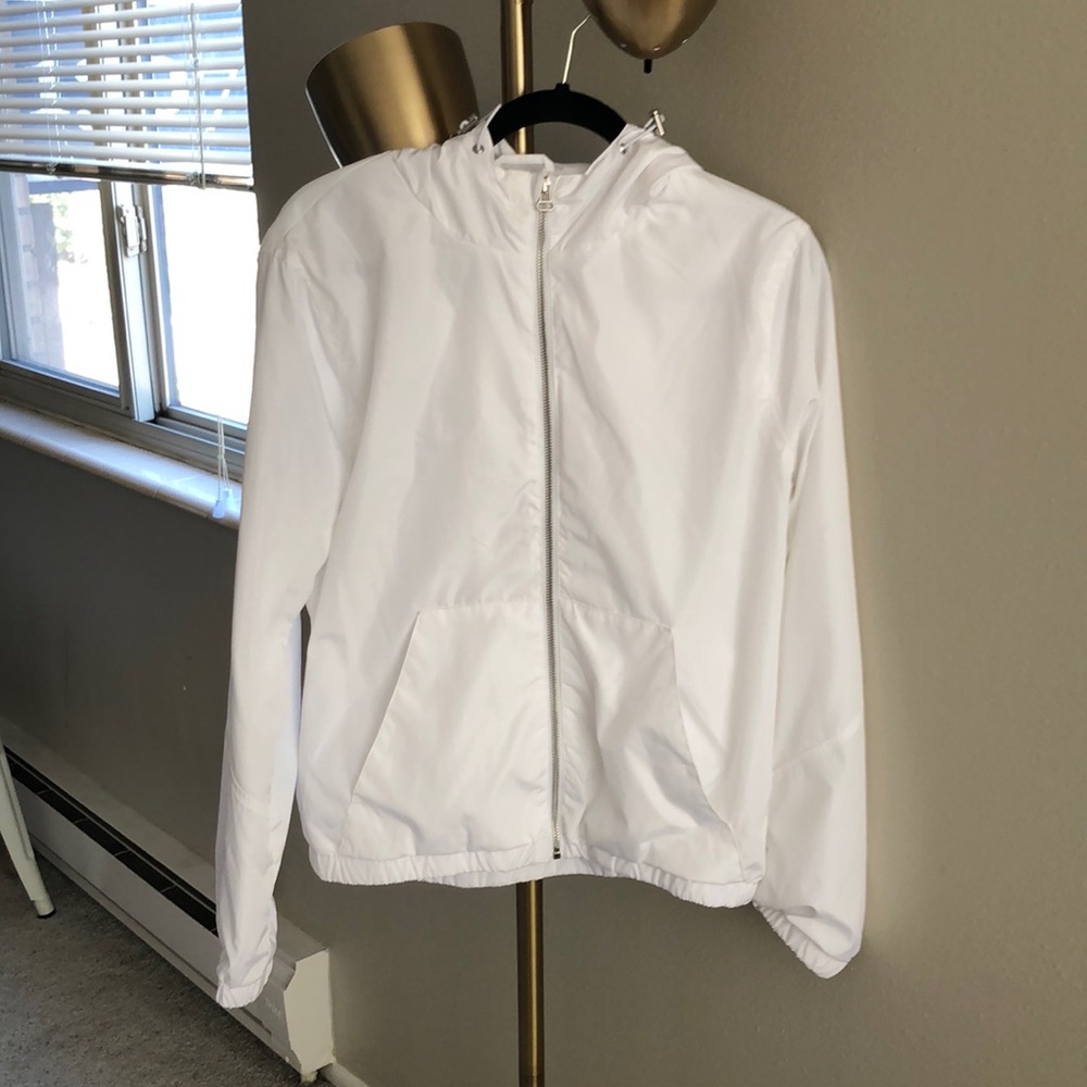 White rain jacket